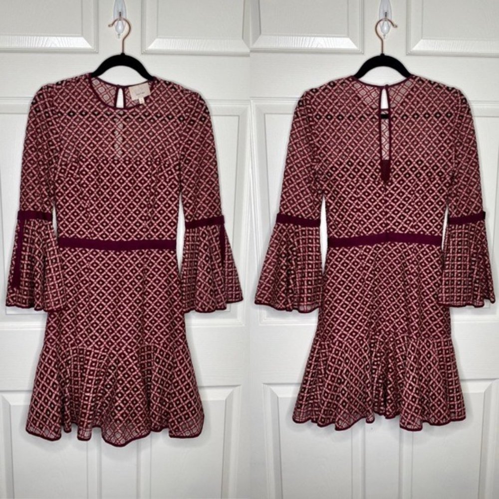 cinq a sept Cossette Lace Bell-Sleeve Dress - Picture 2 of 13